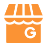 Orange storefront icon with letter "G".