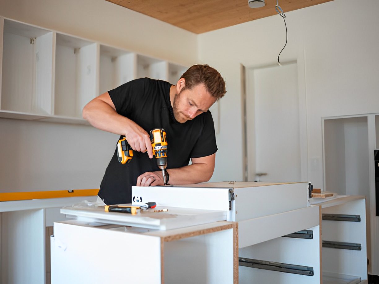 processed-image_2 Man assembling kitchen cabinets with drill.