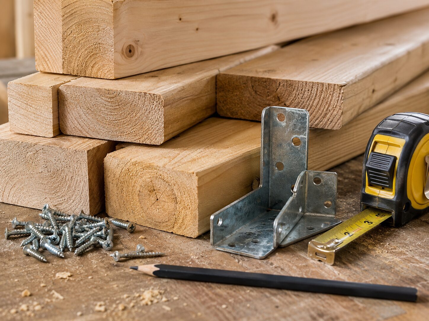 Framing lumber and construction materials for home additions in Harford County